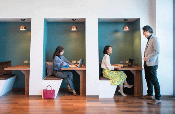 Servcorp Coworking Space booth seats