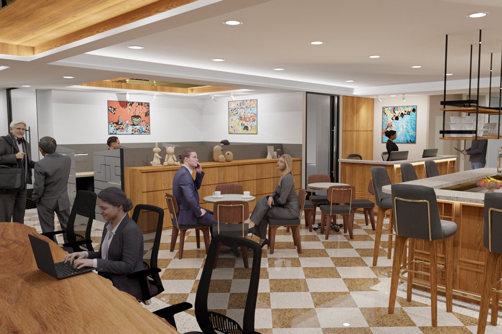 People working in a coworking space in osaka